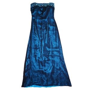 *SALE* Kay Unger Black Strapless Silk Beaded Gown